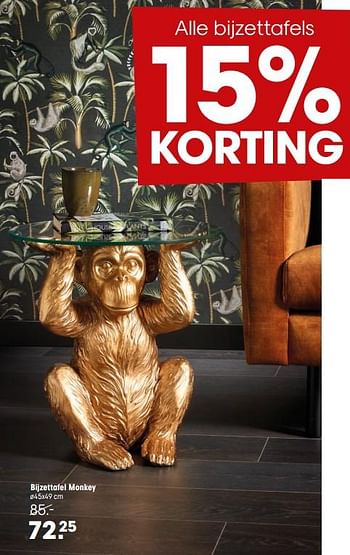Aanbiedingen Bijzettafel monkey - Huismerk - Kwantum - Geldig van 29/11/2021 tot 19/12/2021 bij Kwantum