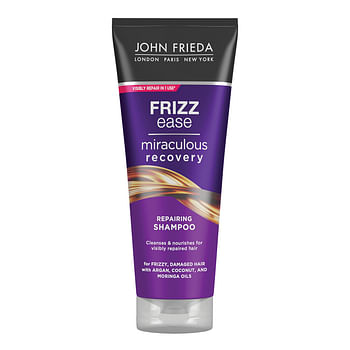 Aanbiedingen 20x John Frieda Frizz Ease Miraculous Recovery Shampoo 250 ml - Geldig van 02/11/2021 tot 02/11/2021 bij Plein