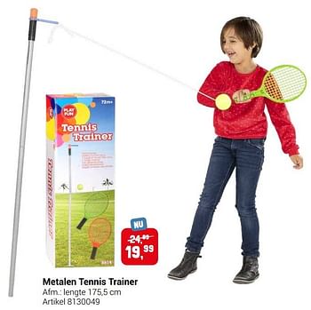 Aanbiedingen Metalen tennis trainer - Play Fun - Geldig van 22/09/2021 tot 05/12/2021 bij Lobbes