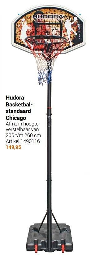 Aanbiedingen Hudora basketbalstandaard chicago - Hudora - Geldig van 22/09/2021 tot 05/12/2021 bij Lobbes