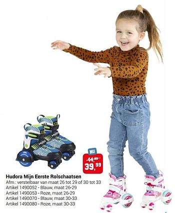 Aanbiedingen Hudora mijn eerste rolschaatsen - Hudora - Geldig van 22/09/2021 tot 05/12/2021 bij Lobbes