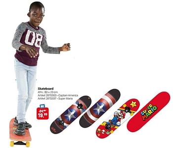 Aanbiedingen Skateboard captain america - Mondo - Geldig van 22/09/2021 tot 05/12/2021 bij Lobbes