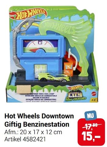 Aanbiedingen Hot wheels downtown giftig benzinestation - Hot Wheels - Geldig van 22/09/2021 tot 05/12/2021 bij Lobbes