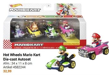 Aanbiedingen Hot wheels mario kart die-cast autoset - Hot Wheels - Geldig van 22/09/2021 tot 05/12/2021 bij Lobbes