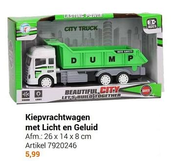 Aanbiedingen Kiepvrachtwagen met licht en geluid - Geldig van 22/09/2021 tot 05/12/2021 bij Lobbes