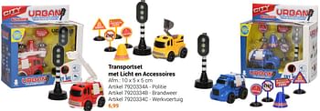 Aanbiedingen Transportset met licht en accessoires politie - Geldig van 22/09/2021 tot 05/12/2021 bij Lobbes