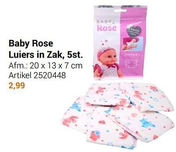 Aanbiedingen Baby rose luiers - Baby Rose - Geldig van 22/09/2021 tot 05/12/2021 bij Lobbes