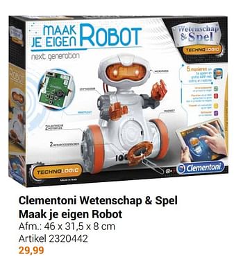 Aanbiedingen Clementoni wetenschap + spel maak je eigen robot - Clementoni - Geldig van 22/09/2021 tot 05/12/2021 bij Lobbes