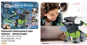 Aanbiedingen Clementoni wetenschap + spel robotics - mecha dragon - Clementoni - Geldig van 22/09/2021 tot 05/12/2021 bij Lobbes