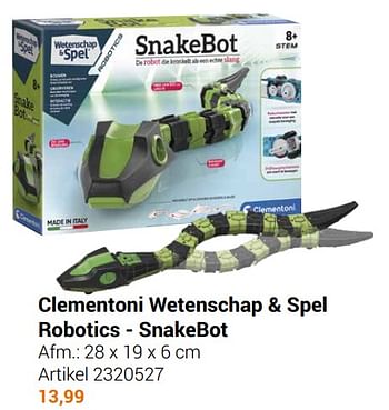 Aanbiedingen Clementoni wetenschap + spel robotics - snakebot - Clementoni - Geldig van 22/09/2021 tot 05/12/2021 bij Lobbes