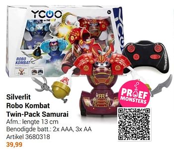 Aanbiedingen Silverlit robo kombat twin-pack samurai - Silverlit - Geldig van 22/09/2021 tot 05/12/2021 bij Lobbes