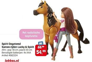 Aanbiedingen Spirit ongetemd samen rijden lucky + spirit - Mattel - Geldig van 22/09/2021 tot 05/12/2021 bij Lobbes