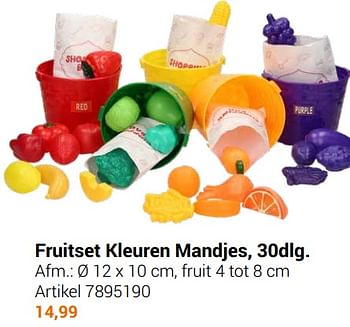 Aanbiedingen Fruitset kleuren mandjes - Geldig van 22/09/2021 tot 05/12/2021 bij Lobbes