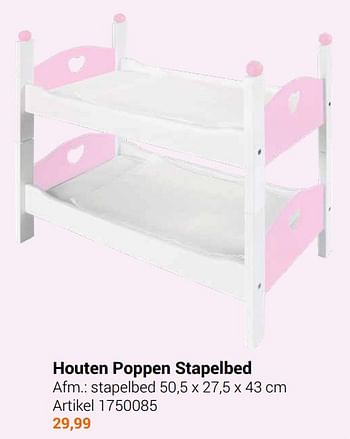 Aanbiedingen Houten poppen stapelbed - Geldig van 22/09/2021 tot 05/12/2021 bij Lobbes