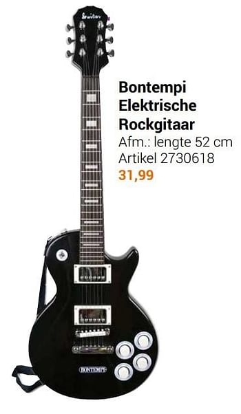 Aanbiedingen Bontempi elektrische rockgitaar - Bontempi - Geldig van 22/09/2021 tot 05/12/2021 bij Lobbes