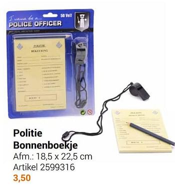 Aanbiedingen Politie bonnenboekje - Geldig van 22/09/2021 tot 05/12/2021 bij Lobbes