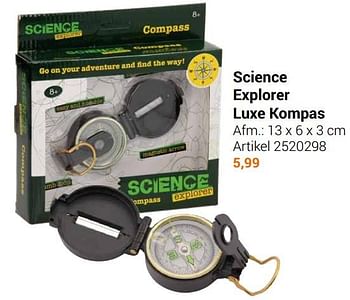 Aanbiedingen Science explorer luxe kompas - Geldig van 22/09/2021 tot 05/12/2021 bij Lobbes