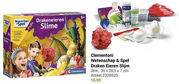 Aanbiedingen Clementoni wetenschap + spel draken eieren slijm - Clementoni - Geldig van 22/09/2021 tot 05/12/2021 bij Lobbes