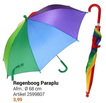 Aanbiedingen Regenboog paraplu - Geldig van 22/09/2021 tot 05/12/2021 bij Lobbes