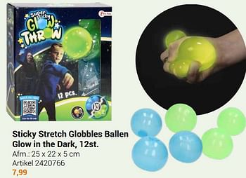 Aanbiedingen Sticky stretch globbles ballen glow in the dark - Geldig van 22/09/2021 tot 05/12/2021 bij Lobbes