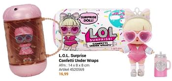 Aanbiedingen L.o.l. surprise confetti under wraps - LOL Surprise - Geldig van 22/09/2021 tot 05/12/2021 bij Lobbes