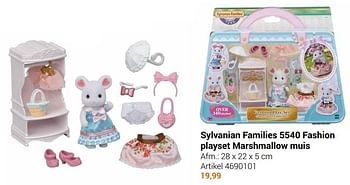 Aanbiedingen Sylvanian families 5540 fashion playset marshmallow muis - Sylvanian Families - Geldig van 22/09/2021 tot 05/12/2021 bij Lobbes