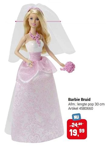 Aanbiedingen Barbie bruid - Mattel - Geldig van 22/09/2021 tot 05/12/2021 bij Lobbes