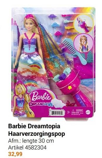 Aanbiedingen Barbie dreamtopia haarverzorgingspop - Mattel - Geldig van 22/09/2021 tot 05/12/2021 bij Lobbes