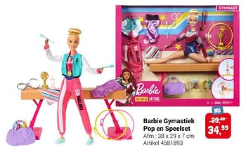 Aanbiedingen Barbie gymastiek pop en speelset - Mattel - Geldig van 22/09/2021 tot 05/12/2021 bij Lobbes