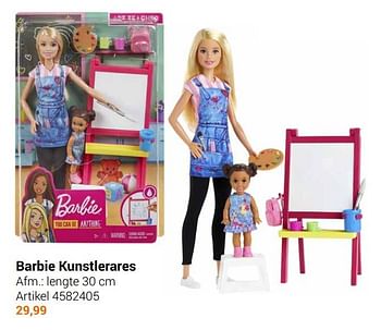 Aanbiedingen Barbie kunstlerares - Mattel - Geldig van 22/09/2021 tot 05/12/2021 bij Lobbes