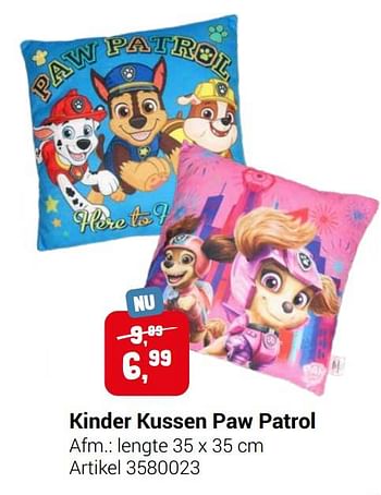 Aanbiedingen Kinder kussen paw patrol - PAW  PATROL - Geldig van 22/09/2021 tot 05/12/2021 bij Lobbes