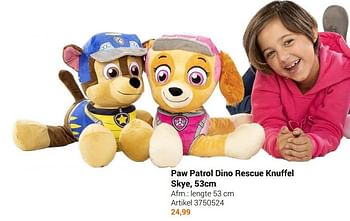 Aanbiedingen Paw patrol dino rescue knuffel skye - PAW  PATROL - Geldig van 22/09/2021 tot 05/12/2021 bij Lobbes