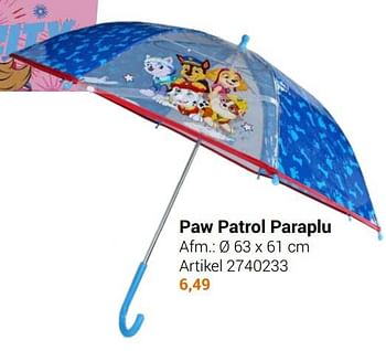 Aanbiedingen Paw patrol paraplu - PAW  PATROL - Geldig van 22/09/2021 tot 05/12/2021 bij Lobbes