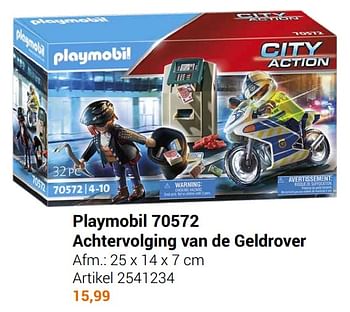 Aanbiedingen Playmobil 70572 achtervolging van de geldrover - Playmobil - Geldig van 22/09/2021 tot 05/12/2021 bij Lobbes