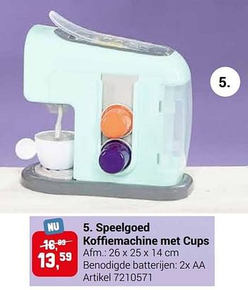 Aanbiedingen Speelgoed koffiemachine met cups - Geldig van 22/09/2021 tot 05/12/2021 bij Lobbes