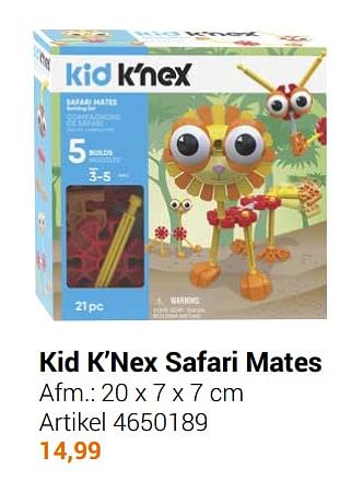 Aanbiedingen Kid k’nex safari mates - Kid K'nex - Geldig van 22/09/2021 tot 05/12/2021 bij Lobbes