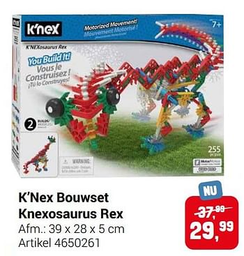 Aanbiedingen K’nex bouwset knexosaurus rex - K'Nex - Geldig van 22/09/2021 tot 05/12/2021 bij Lobbes