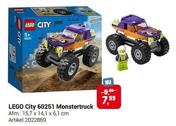 Aanbiedingen Lego city 60251 monstertruck - Lego - Geldig van 22/09/2021 tot 05/12/2021 bij Lobbes