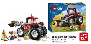 Aanbiedingen Lego city 60287 tractor - Lego - Geldig van 22/09/2021 tot 05/12/2021 bij Lobbes