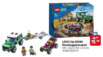 Aanbiedingen Lego city 60288 racebuggytransport - Lego - Geldig van 22/09/2021 tot 05/12/2021 bij Lobbes