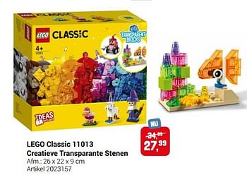 Aanbiedingen Lego classic 11013 creatieve transparante stenen - Lego - Geldig van 22/09/2021 tot 05/12/2021 bij Lobbes