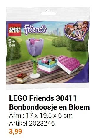 Aanbiedingen Lego friends 30411 bonbondoosje en bloem - Lego - Geldig van 22/09/2021 tot 05/12/2021 bij Lobbes