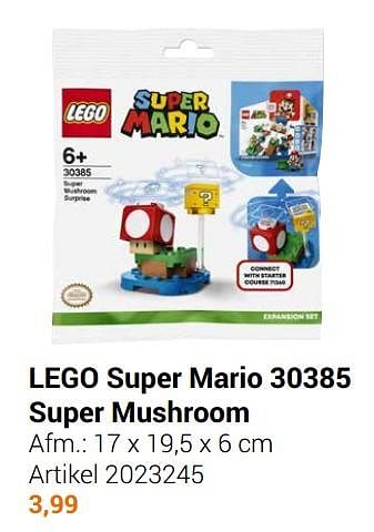 Aanbiedingen Lego super mario 30385 super mushroom - Lego - Geldig van 22/09/2021 tot 05/12/2021 bij Lobbes