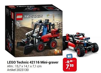 Aanbiedingen Lego technic 42116 mini-graver - Lego - Geldig van 22/09/2021 tot 05/12/2021 bij Lobbes