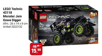 Aanbiedingen Lego technic 42118 monster jam grave digger - Lego - Geldig van 22/09/2021 tot 05/12/2021 bij Lobbes