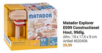 Aanbiedingen Matador explorer e099 constructieset hout - Matador - Geldig van 22/09/2021 tot 05/12/2021 bij Lobbes