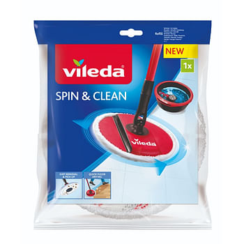 Aanbiedingen Vileda Spin&Clean - Vervanging Wit en Rood - Geldig van 30/11/2021 tot 22/01/2022 bij Plein
