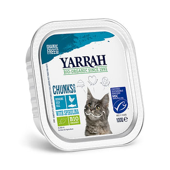 Aanbiedingen Yarrah Biologisch Kattenvoer Chunks Vis 100 gr - Geldig van 30/11/2021 tot 22/01/2022 bij Plein