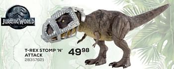 Aanbiedingen T-rex stomp n attack - Jurassic World - Geldig van 01/12/2021 tot 04/01/2022 bij Supra Bazar