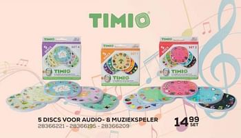 Aanbiedingen 5 discs voor audio- + muziekspeler - Timio - Geldig van 01/12/2021 tot 04/01/2022 bij Supra Bazar
